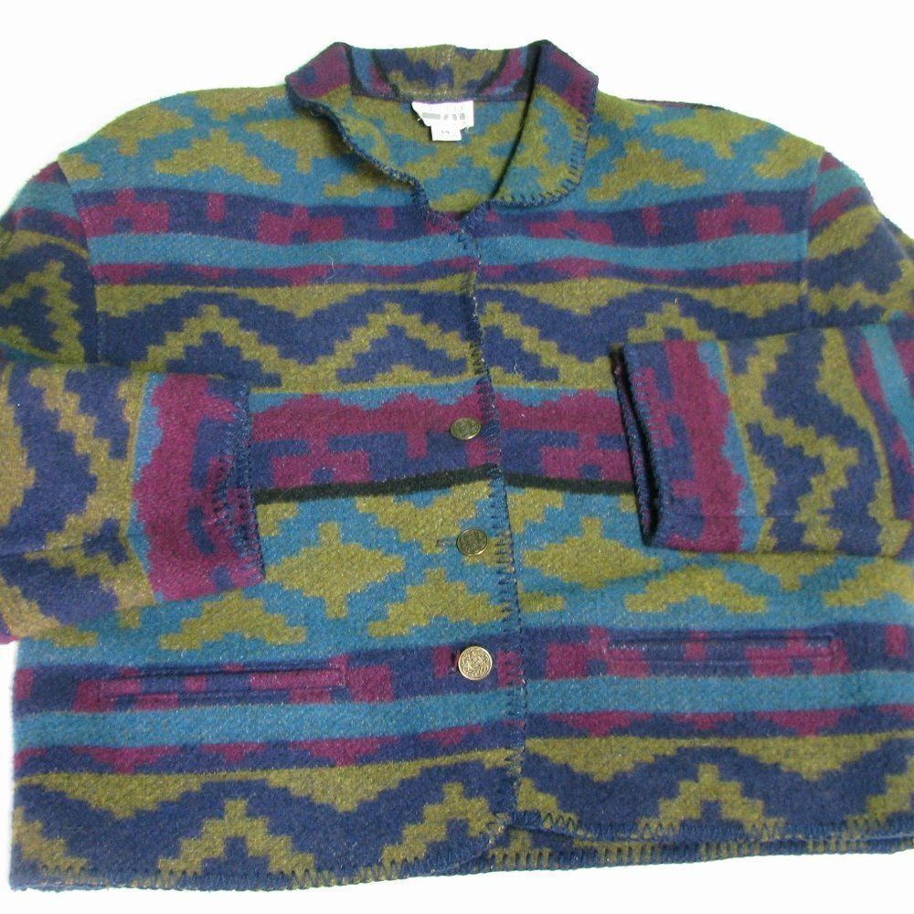 Vintage Leslie Fay Soutwestern Pattern Blazer